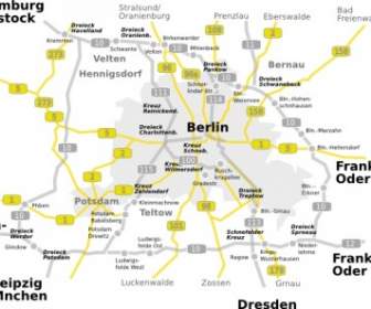 Landkarte Berlin Brandenburg ClipArt