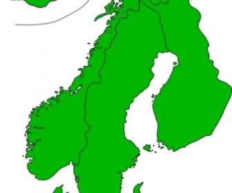 خريطة للدول الإسكندنافية قصاصة فنية