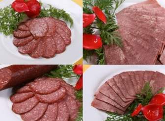 肉原料薩拉米腸的清晰圖片