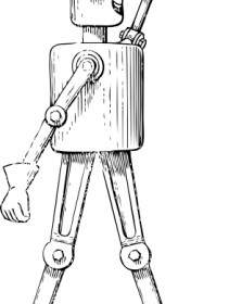 Mechanical Man Side View Clip Art