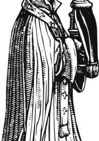 Mittelalterliche Priester Mit Sakrament ClipArt