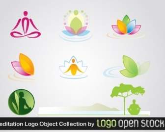 Coleção De Objetos De Logotipo De Meditação
