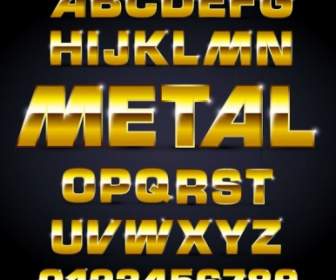 Metal Texture Font Disegno Vettoriale