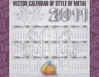 Calendario Vettoriale Metallo