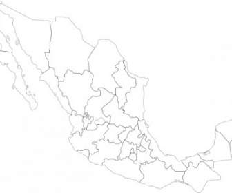 Mexican Political Map Clip Art
