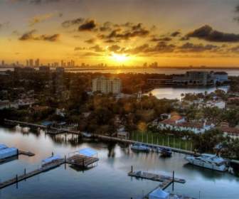 Miami Sunset Wallpaper États-Unis World