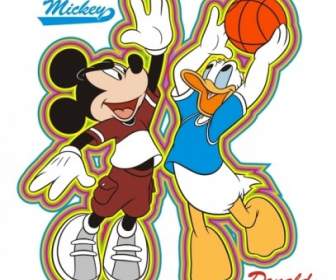 Mickey Et Donald De Basket-ball