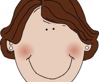 Middle Aged Woman Brown Hair Clip Art