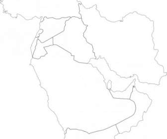 Oriente Médio Mapa Político Clip Art