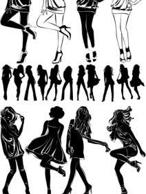 Modern Beautiful Black And White Silhouette Vector