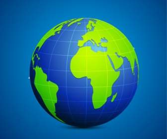 Nowoczesne Globus Niebieski I Zielony Połączenie Wektorowych Ilustracji