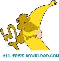 大規模なバナナと猿します。