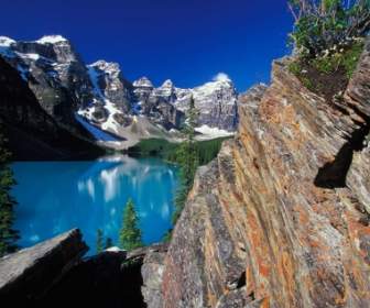 Mundo De Moraine Lake Fondo Canadá