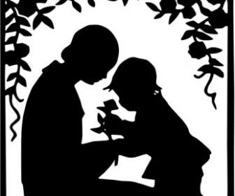 Mother And Child Silhouette Clip Art