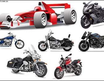 Motorcycle Racing Car Vector Material