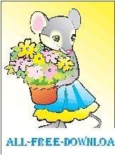 Ratón Con Flores