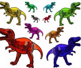 Многоцветный Trex динозавров