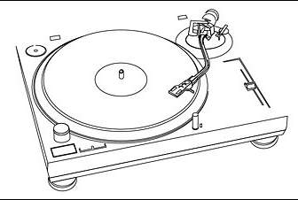 Music Jazz Plastic Disc Player Line Drawing Vector
