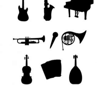 Musikinstrumente-Silhouetten