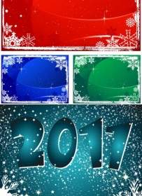 New Year Background Beautiful Snowflakes Vector