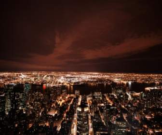 New York Lúc đêm Hình Nền Hoa Thế Giới
