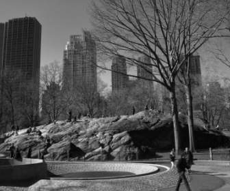 New York City Central Park Hitam Dan Putih
