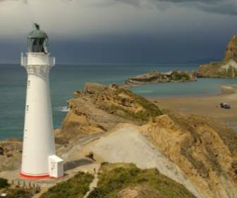 ニュージーランドの風景の灯台