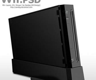 Nintendo Wii Black Psd File