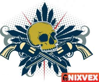 Nixvex Caveira Com Free Vector De Armas