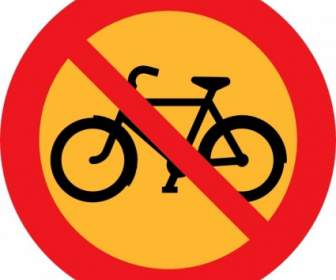 No Bicycles Roadsign Clip Art