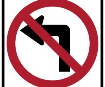 No Left Turn Sign Clip Art
