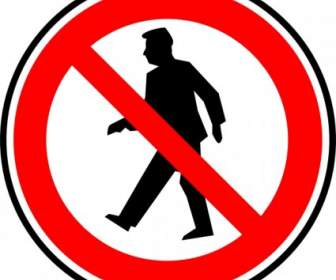 No Walking Pedestrians Clip Art
