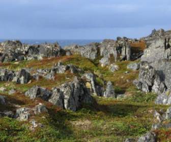 ノルウェーの風景岩