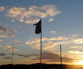 노르웨이 노르웨이 깃발 하늘