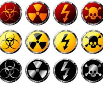 Vector De Señales De Advertencia De Peligro De Radiación Nuclear