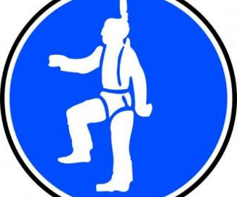 Protection Obligatoire Contre Automne Signe Bleu Autocollant Clipart