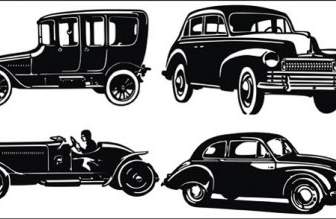 Old Car Silhouettes Free Vector