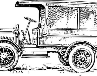شاحنة متوسطة القديمة قصاصة فنية