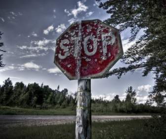 Old Stop Sign Wallpaper Other Nature