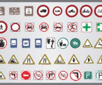 Old Traffic Signs Icon Vector