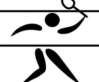 Olympischer Sport-Badminton-Piktogramm-ClipArt-Grafik