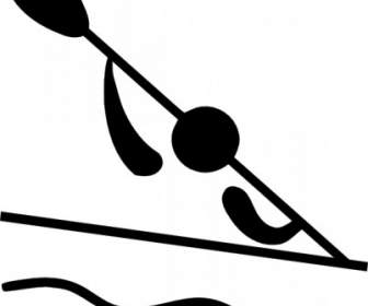 Olympic Sports Canoeing Slalom Pictogram Clip Art