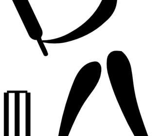 Olympischer Sport Cricket Piktogramme ClipArts