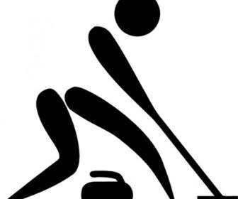 Olahraga Olimpiade Curling Pictogram Clip Art