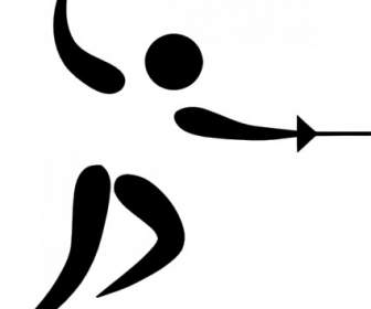 Olympic Sports Fencing Pictogram Clip Art