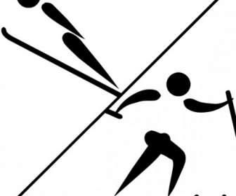 Olympischer Sport Nordische Kombinierte Piktogramme ClipArts