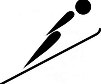 Olympic Sports Ski Jumping Pictogram Clip Art