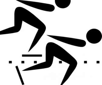 Olympic Sports Speed Skating Pictogram Clip Art