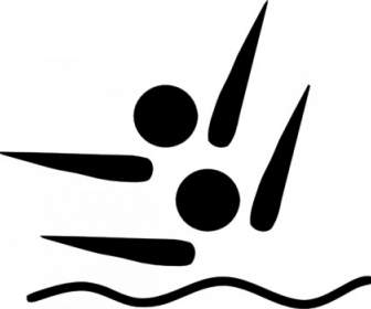 Olympischer Sport Synchronschwimmen Piktogramme ClipArts
