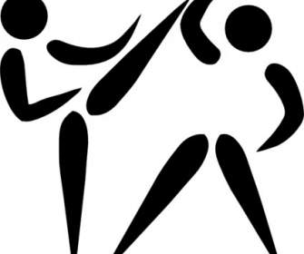 Olympischer Sport Taekwondo Piktogramme ClipArts